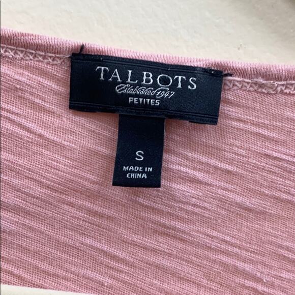 Talbots S pink beaded Short sleeve top - Picture 3 of 5
